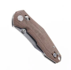 GiantMouse Knives ACE Nazca Folding Knife Natural Canvas Micarta Handle M390 Plain Edge Stonewash Finish -Knives and tools GIANTMOUSE NAZCA NAT CANVAS 01 68688.1695408840