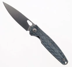 GiantMouse Knives ACE REO Folding Knife Denim Canvas Micarta Handle Magnacut Plain Edge Satin Finish