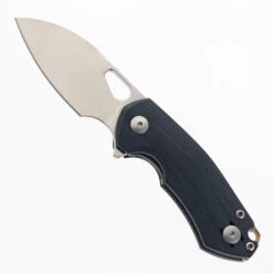 (Stiff Detent) Open Box GiantMouse RIV LL Folding Knife Black Micarta Handle Satin Magnacut Blade