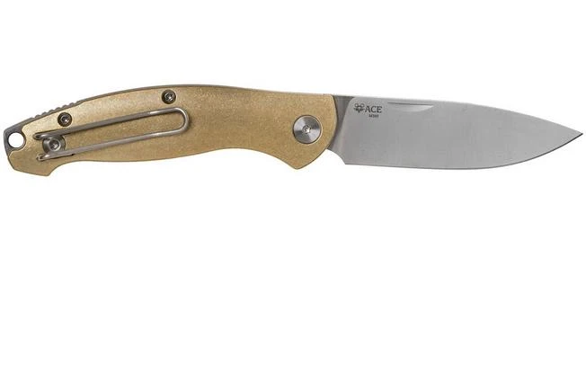 GiantMouse ACE Farley Brass, Satin Pocket Knife, Ansø And Voxnaes Design 4 GiantMouse ACE Farley Brass, Satin Pocket Knife, Ansø And Voxnaes Design - Image 2