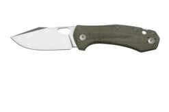 GiantMouse ACE Atelier, Elmax, Green Canvas Micarta Pocket Knife