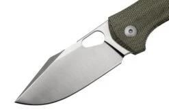 GiantMouse ACE Atelier, Elmax, Green Canvas Micarta Pocket Knife -Knives and tools GMATELIER GRN CANVAS 03 giantmouse