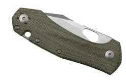 GiantMouse ACE Atelier, Elmax, Green Canvas Micarta Pocket Knife -Knives and tools GMATELIER GRN CANVAS 06 giantmouse
