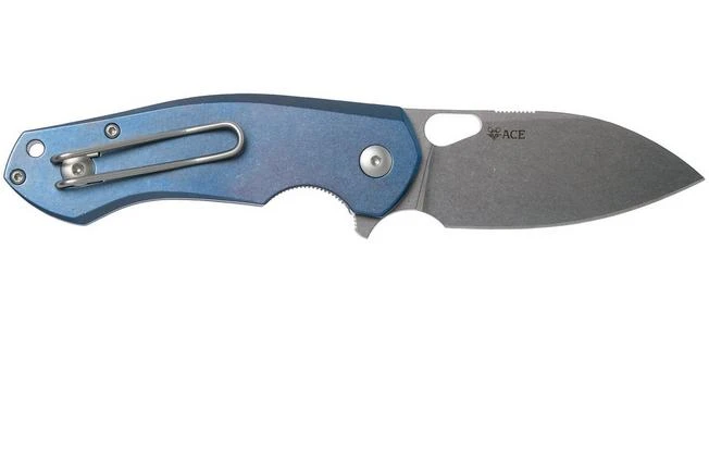 GiantMouse ACE Biblio Blue Titanium Pocket Knife, Ansø En Voxnaes Design 4 GiantMouse ACE Biblio Blue Titanium Pocket Knife, Ansø En Voxnaes Design - Image 2
