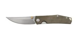 GiantMouse ACE Clyde Green Canvas Micarta, Brass, Pocket Knife, Ansø En Voxnaes Design