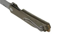 GiantMouse ACE Clyde Green Canvas Micarta, Brass, Pocket Knife, Ansø En Voxnaes Design -Knives and tools GMCLYDE GRN MICARTA 04 giantmouse