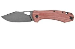 GiantMouse ACE Grand, Blackwashed M390, Burgundy Canvas Micarta Pocket Knife