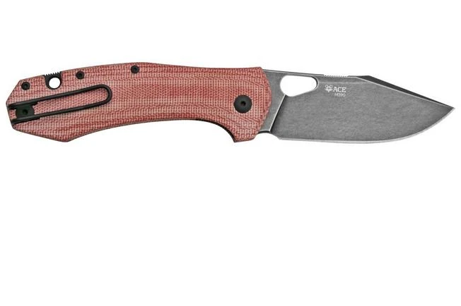 GiantMouse ACE Grand, Blackwashed M390, Burgundy Canvas Micarta Pocket Knife 3 GiantMouse ACE Grand, Blackwashed M390, Burgundy Canvas Micarta Pocket Knife - Image 2
