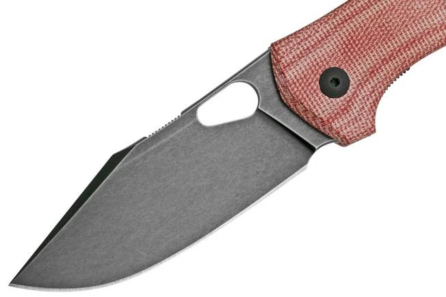 GiantMouse ACE Grand, Blackwashed M390, Burgundy Canvas Micarta Pocket Knife 4 GiantMouse ACE Grand, Blackwashed M390, Burgundy Canvas Micarta Pocket Knife - Image 3