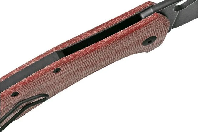 GiantMouse ACE Grand, Blackwashed M390, Burgundy Canvas Micarta Pocket Knife 7 GiantMouse ACE Grand, Blackwashed M390, Burgundy Canvas Micarta Pocket Knife - Image 6