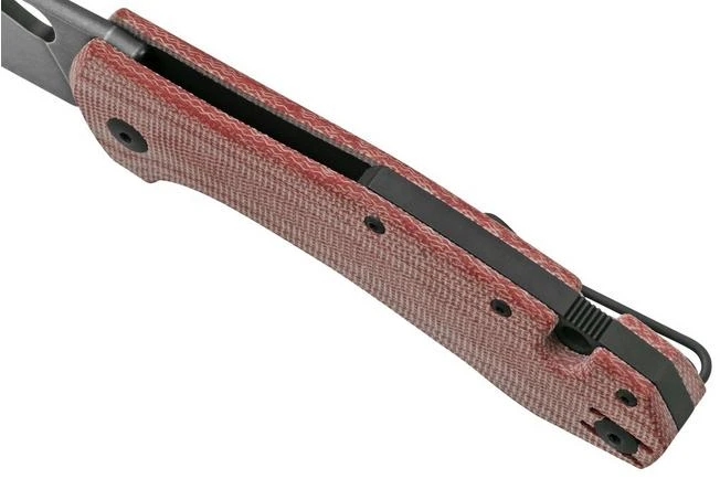 GiantMouse ACE Grand, Blackwashed M390, Burgundy Canvas Micarta Pocket Knife 8 GiantMouse ACE Grand, Blackwashed M390, Burgundy Canvas Micarta Pocket Knife - Image 7