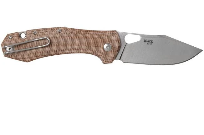 GiantMouse ACE Grand, Natural Canvas Micarta Pocket Knife 4 GiantMouse ACE Grand, Natural Canvas Micarta Pocket Knife - Image 2