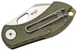GiantMouse ACE Nibbler Green Canvas Micarta, 20CV Pocket Knife, Ansø And Voxnaes Design -Knives and tools GMNIBBLER GREEN C 04 giantmouse