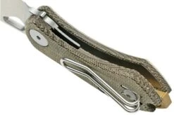 GiantMouse ACE Nibbler Green Canvas Micarta, 20CV Pocket Knife, Ansø And Voxnaes Design -Knives and tools GMNIBBLER GREEN C 07 giantmouse