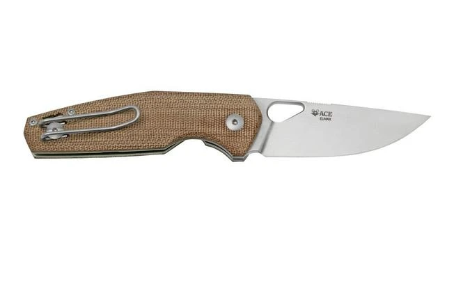 GiantMouse ACE Nimbus V2 Natural Canvas Micarta Pocket Knife, Ansø En Voxnaes Design 4 GiantMouse ACE Nimbus V2 Natural Canvas Micarta Pocket Knife, Ansø En Voxnaes Design - Image 2