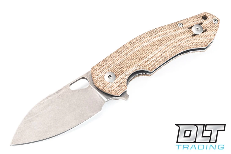 GiantMouse ACE Biblio - Natural Canvas Micarta 3 GiantMouse ACE Biblio - Natural Canvas Micarta