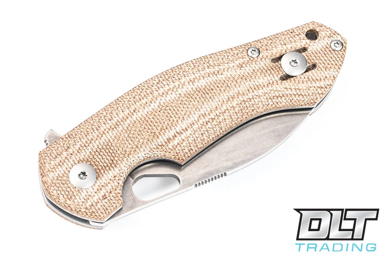 GiantMouse ACE Biblio - Natural Canvas Micarta 5 GiantMouse ACE Biblio - Natural Canvas Micarta - Image 3