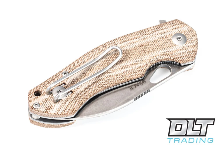 GiantMouse ACE Biblio - Natural Canvas Micarta 6 GiantMouse ACE Biblio - Natural Canvas Micarta - Image 4