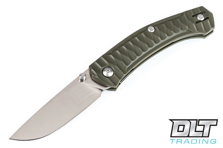 GiantMouse ACE Iona - Textured OD Green FRN - Satin Blade 3 GiantMouse ACE Iona - Textured OD Green FRN - Satin Blade