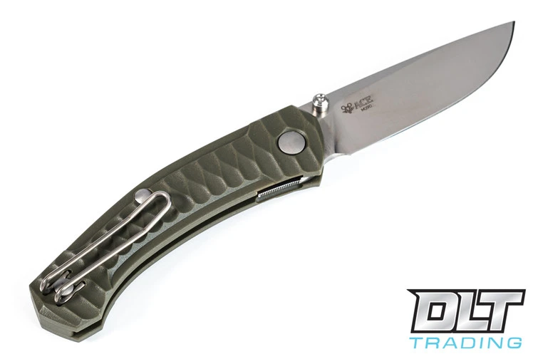 GiantMouse ACE Iona - Textured OD Green FRN - Satin Blade 4 GiantMouse ACE Iona - Textured OD Green FRN - Satin Blade - Image 2