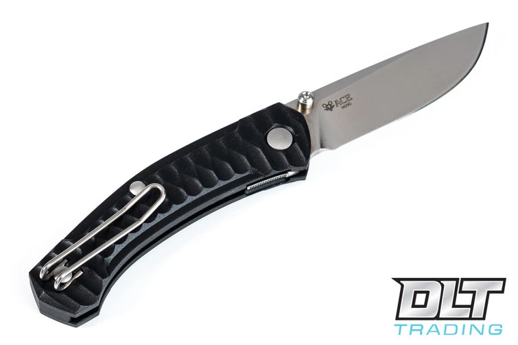 GiantMouse ACE Iona - Textured Black FRN - Satin Blade 4 GiantMouse ACE Iona - Textured Black FRN - Satin Blade - Image 2
