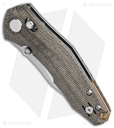 GiantMouse Vox/Anso ACE Nazca Bar Lock Knife Green Micarta (3.2" Satin M390) 4 GiantMouse Vox/Anso ACE Nazca Bar Lock Knife Green Micarta (3.2" Satin M390) - Image 2