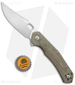 GiantMouse ACE Jutland Liner Lock Knife Green Canvas Micarta (3.3" Satin ELMAX) 9 GiantMouse ACE Jutland Liner Lock Knife Green Canvas Micarta (3.3" Satin ELMAX) -Knives and tools GiantMouse ACE Jutland LL Green Canvas Micarta Satin BHQ 139148 jr bottlecap