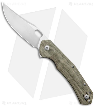 GiantMouse ACE Jutland Liner Lock Knife Green Canvas Micarta (3.3" Satin ELMAX) 3 GiantMouse ACE Jutland Liner Lock Knife Green Canvas Micarta (3.3" Satin ELMAX)