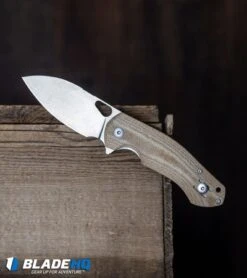 GiantMouse Vox/Anso ACE Biblio Knife Natural Micarta (2.9" Stonewash M390) -Knives and tools GiantMouse Vox Anso ACE Biblio Knife Natural Micarta Stonewash M390 BHQ 95740 kp wood crate web