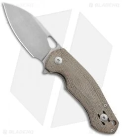 GiantMouse Vox/Anso ACE Biblio Knife Natural Micarta (2.9" Stonewash M390)