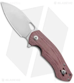 GiantMouse Vox/Anso ACE Biblio Flipper Knife Red Micarta (2.9" Satin M390)