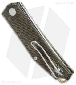 GiantMouse Vox/Anso ACE Clyde Liner Lock Knife Green Micarta/Brass (3" SW) 8 GiantMouse Vox/Anso ACE Clyde Liner Lock Knife Green Micarta/Brass (3" SW) -Knives and tools GiantMouse Vox Anso ACE Clyde LL Green Micarta Brass SW BHQ 120885 jr side