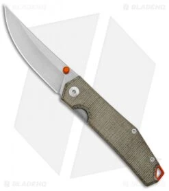 GiantMouse Vox/Anso ACE Clyde Liner Lock Knife Green Micarta (3" Stonewash)