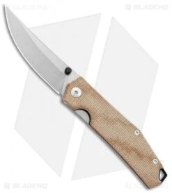 GiantMouse Vox/Anso ACE Clyde Liner Lock Knife Natural Micarta (3" Stonewash)