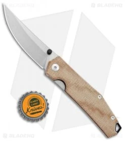 GiantMouse Vox/Anso ACE Clyde Liner Lock Knife Natural Micarta (3" Stonewash) -Knives and tools GiantMouse Vox Anso ACE Clyde LL Natural Micarta SW BHQ 103060 jr bottlecap