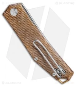 GiantMouse Vox/Anso ACE Clyde Liner Lock Knife Brown Micarta (3" Stonewash) -Knives and tools GiantMouse Vox Anso ACE Clyde Liner Lock Natural Micarta Brass 3in Stonewash BHQ 125835 td side jr