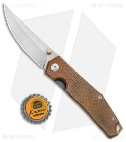 GiantMouse Vox/Anso ACE Clyde Liner Lock Knife Brown Micarta (3" Stonewash) -Knives and tools GiantMouse Vox Anso ACE Clyde Liner Lock Natural Micarta Brass 3in Stonewash BHQ 125835 td size jr
