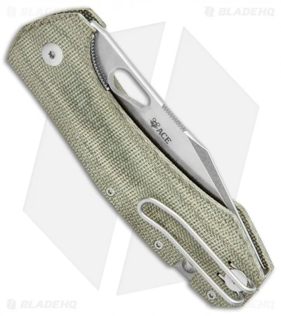 GiantMouse Vox/Anso ACE Grand Knife Green Canvas Micarta (3.4" Stonewash) 5 GiantMouse Vox/Anso ACE Grand Knife Green Canvas Micarta (3.4" Stonewash) - Image 3