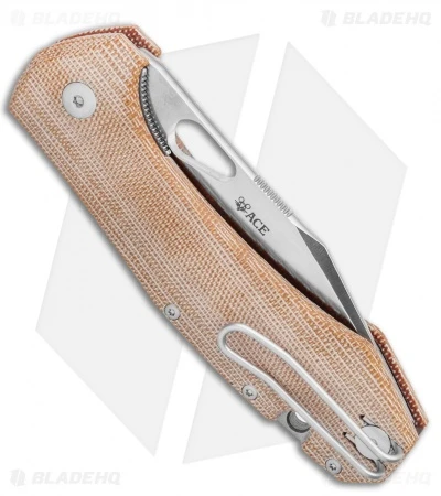 GiantMouse Vox/Anso ACE Grand Knife Natural Micarta (3.4" Satin) 5 GiantMouse Vox/Anso ACE Grand Knife Natural Micarta (3.4" Satin) - Image 3