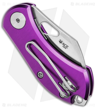 GiantMouse Vox/Anso ACE Nibbler Knife Purple Aluminum (1.9" Satin N690) 5 GiantMouse Vox/Anso ACE Nibbler Knife Purple Aluminum (1.9" Satin N690) - Image 3