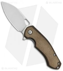 GiantMouse Vox/Anso Biblio Flipper Knife Dark Bronze W/ Micarta (2.9" Satin)