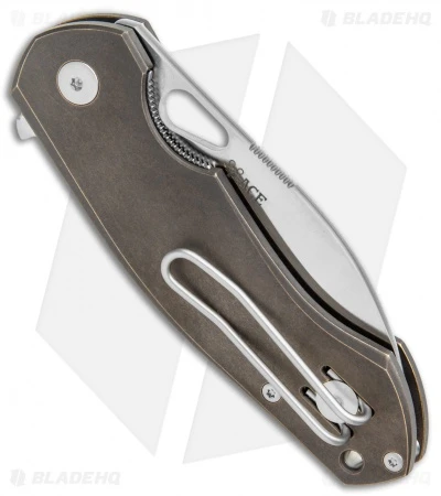 GiantMouse Vox/Anso Biblio Flipper Knife Dark Bronze W/ Micarta (2.9" Satin) 5 GiantMouse Vox/Anso Biblio Flipper Knife Dark Bronze W/ Micarta (2.9" Satin) - Image 3