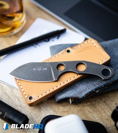 GiantMouse Vox/Anso GMF1-P 4mm Fixed Blade Knife (2.6" Stonewash PVD N690) 6 GiantMouse Vox/Anso GMF1-P 4mm Fixed Blade Knife (2.6" Stonewash PVD N690) - Image 4