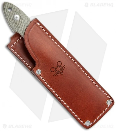 GiantMouse Vox/Anso GMF3 Green Micarta Fixed Blade Knife (3.25" Satin) 5 GiantMouse Vox/Anso GMF3 Green Micarta Fixed Blade Knife (3.25" Satin) - Image 3