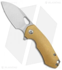 GiantMouse Vox/Anso Riv Frame Lock Knife Brass (2.5" Satin)