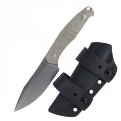 GiantMouse Folding Knife Green Canvas Micarta Handle N690 Plain Edge Stonewash Finish GMF2 Scout - Green Canvas Micarta