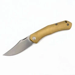 GiantMouse ACE Jutland Slipjoint S90V Stonewashed Blade Brass Handle Folding Knife Jutland-SJ-BRASS