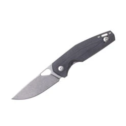 (Slightly Off-Centered) Open Box/Returned GiantMouse Knives ACE Nimbus V3 Folding Knife Double Black Canvas Micarta Handle Magnacut Plain Edge Stonewash Finish