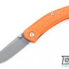 GiantMouse ACE Iona - Textured Orange G-10 - Stonewashed Blade