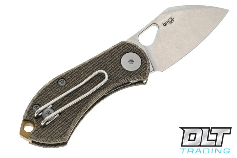 GiantMouse Nibbler - Green Canvas Micarta 4 GiantMouse Nibbler - Green Canvas Micarta - Image 2